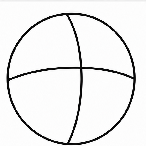 How to draw basketball — step 3