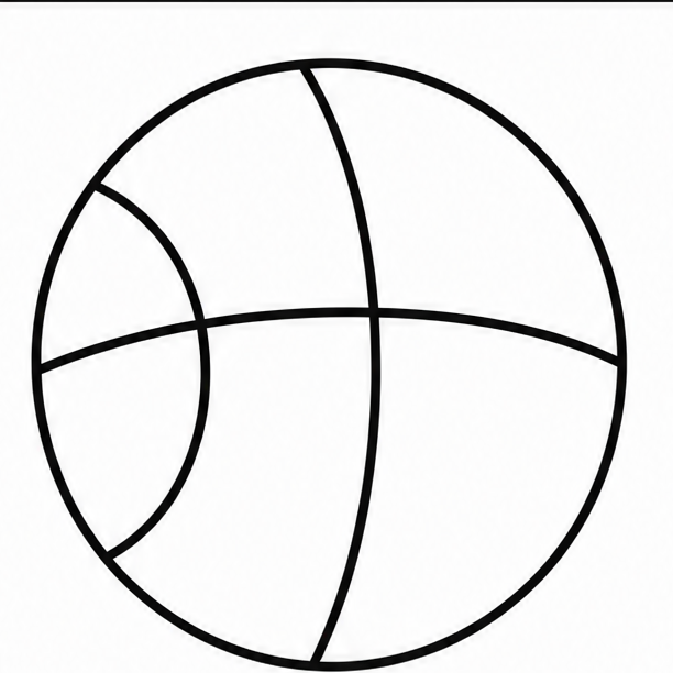 How to draw basketball — step 4