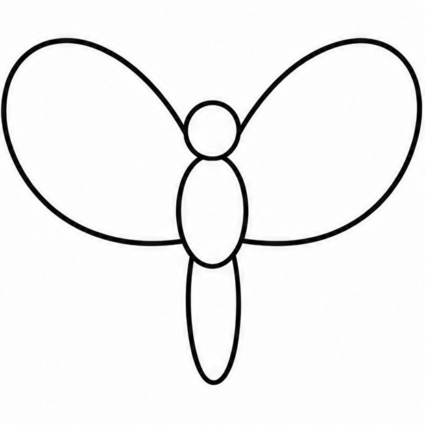 How to draw butterfly — step 3