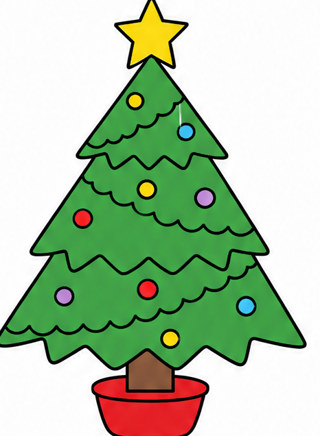 how to draw a christmas tree drawing