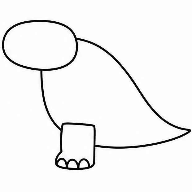 How to draw dinosaur — step 4