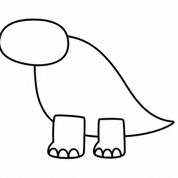 How to draw dinosaur — step 5
