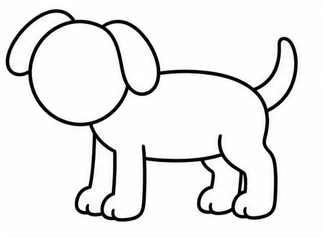 How to draw dog — step 6