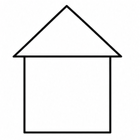 How to draw house — step 3