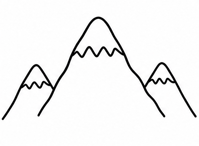 How to draw mountains — step 5