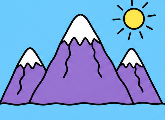 how to draw mountains finished drawing