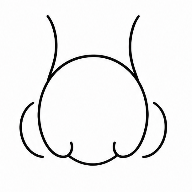 How to draw nose — step 4