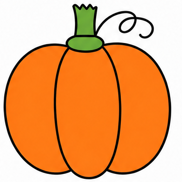 how to draw a pumpkin finished drawing
