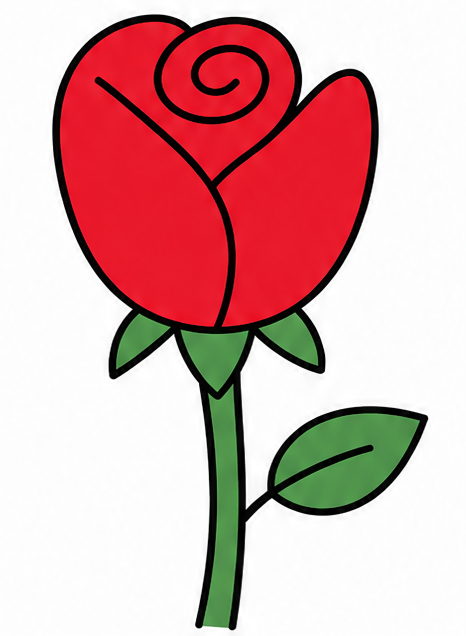 how to draw a rose finished drawing