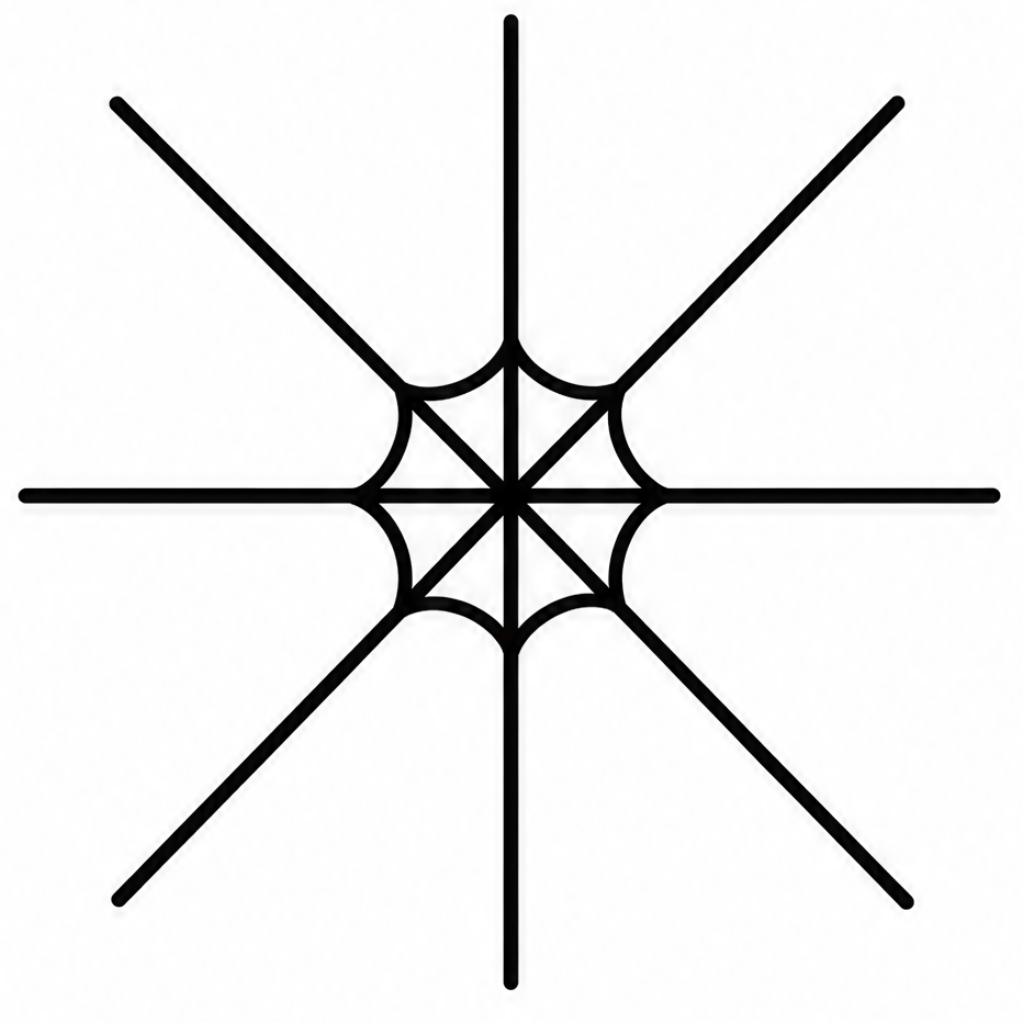 How to draw spider web — step 3